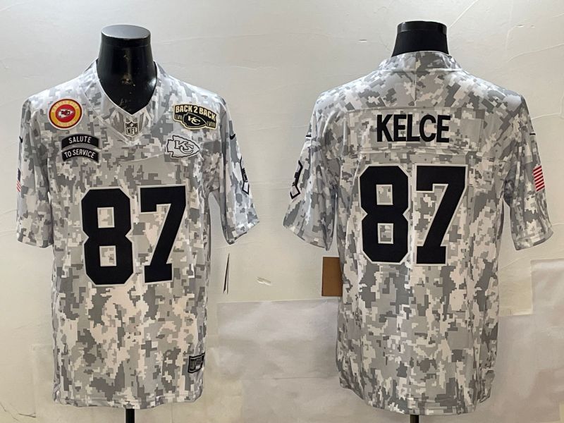 Men Kansas City Chiefs #87 Kelce Camo 2025 Nike Salute to Service Limited NFL Jersey style 7